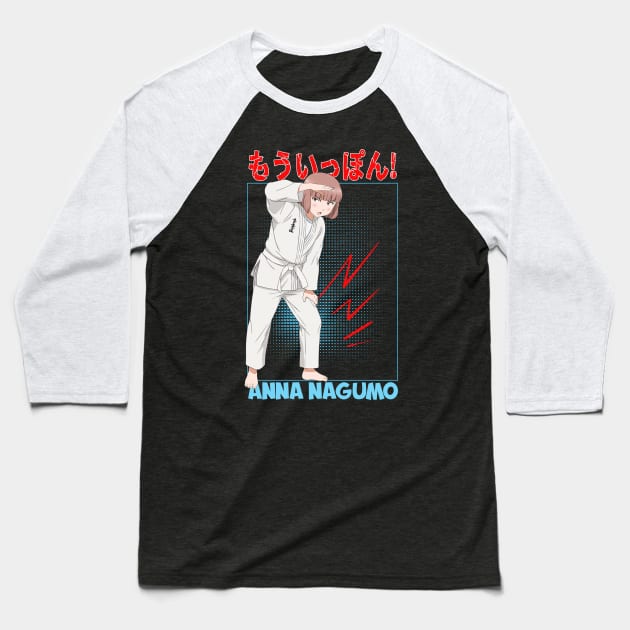 Ippon Again! judoka Anime ANNA NAGUMO Baseball T-Shirt by AssoDesign